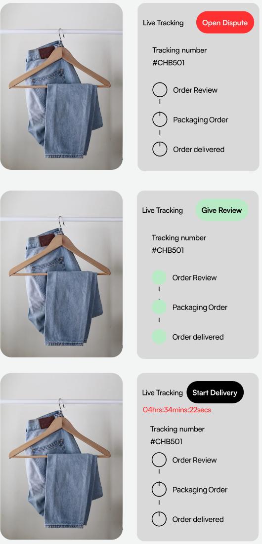 Droppie orders screen